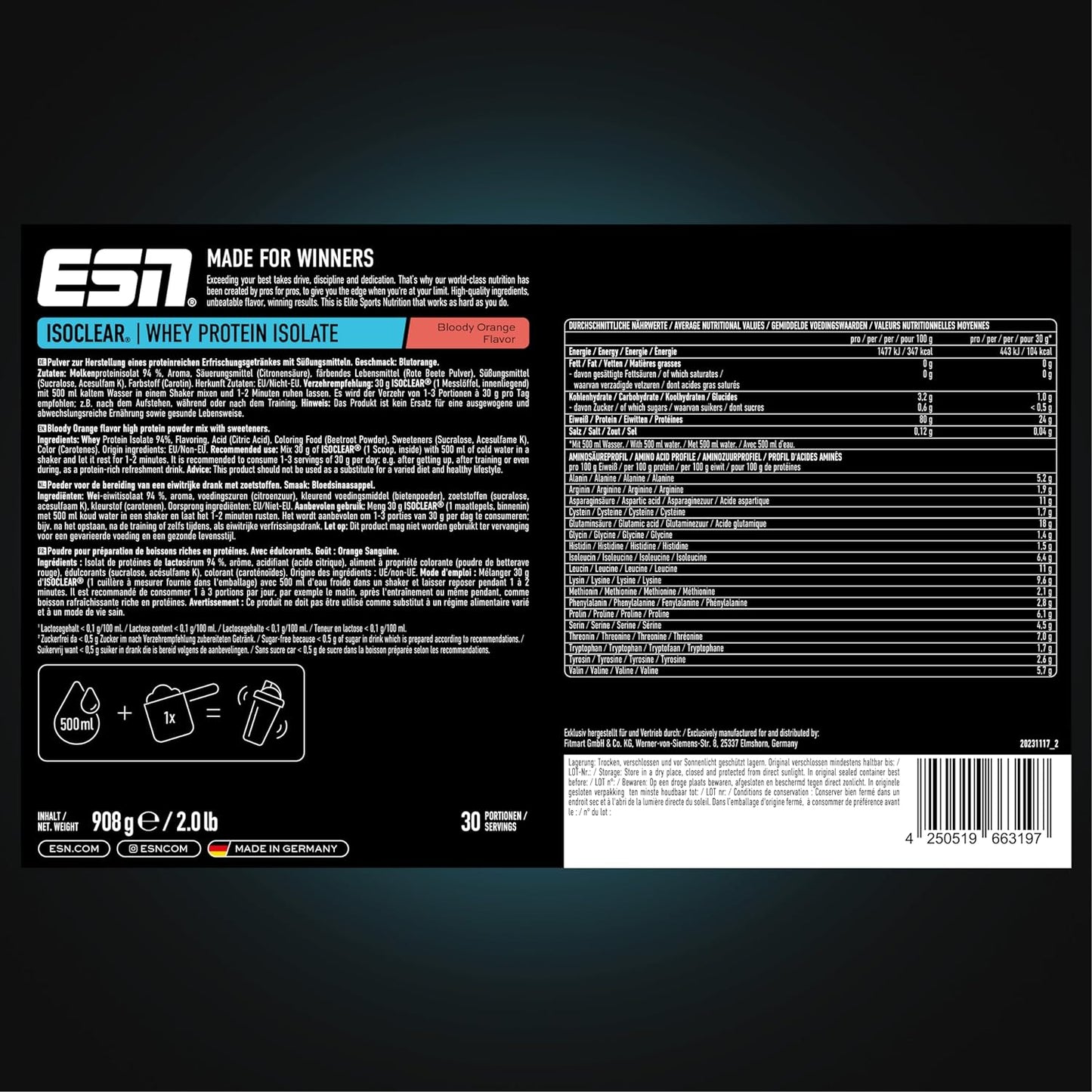 ESN Isoclear Whey Isolate (908G Dose)