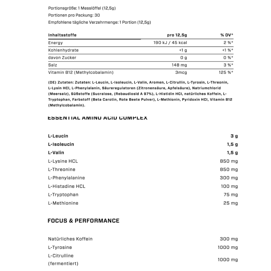 VAST Total Amino Energy+ (375g Dose)