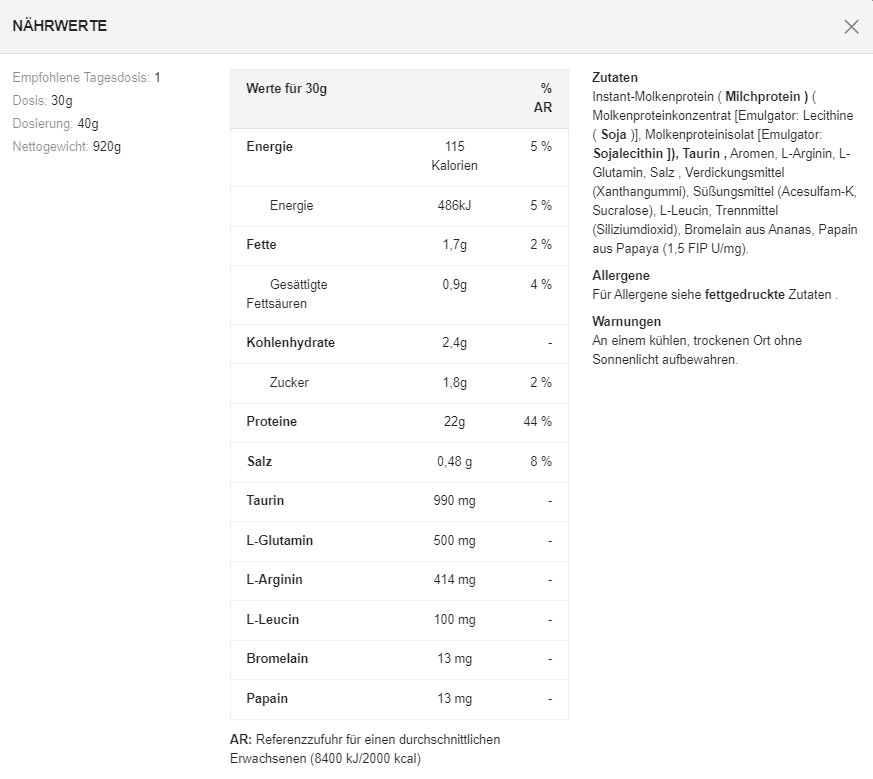 Scitec Nutrition 100% Whey Protein Professional (920g Dose)