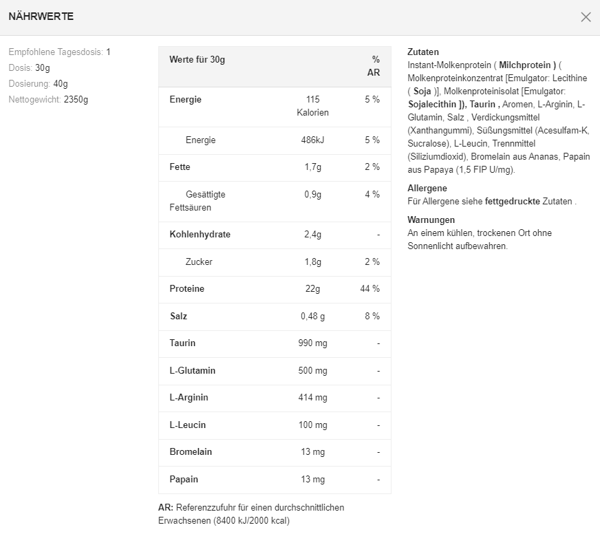 Scitec Nutrition 100% Whey Protein Professional (2350g Dose)