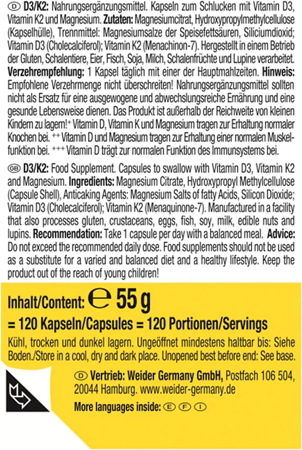 Weider Vitamin D3 + K2