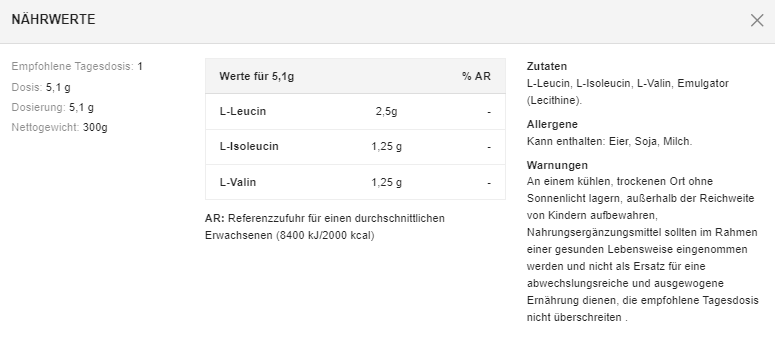 Dymatisieren BCAAs – (300 g Dose)